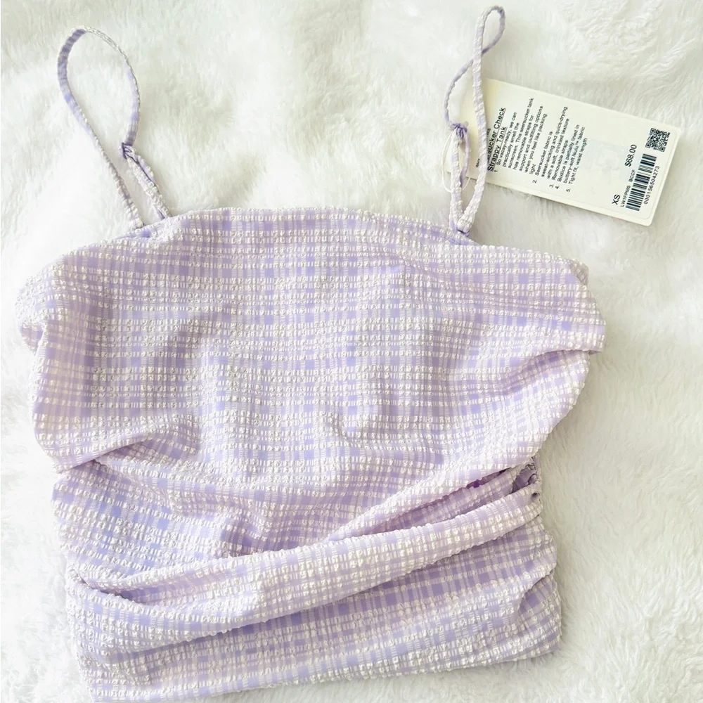 Lululemon Seersucker Check Strappy Tank Top XS/ NWT - Picture 3 of 6